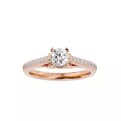 Solitaire wedding engagement ring with 360 view animation