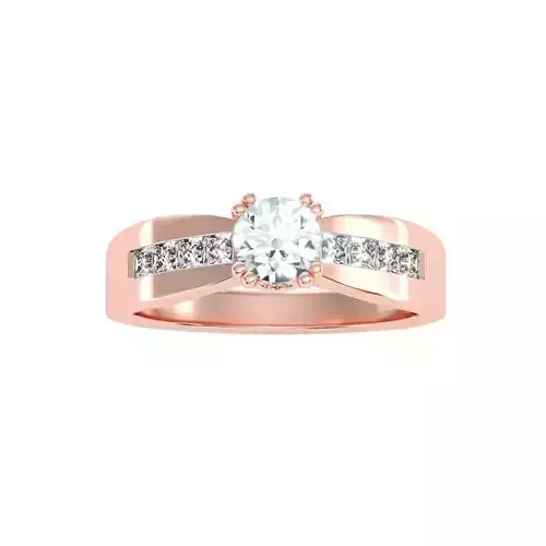 Solitaire wedding engagement ring with 360 view animation