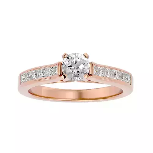 Solitaire wedding engagement ring with 360 view animation