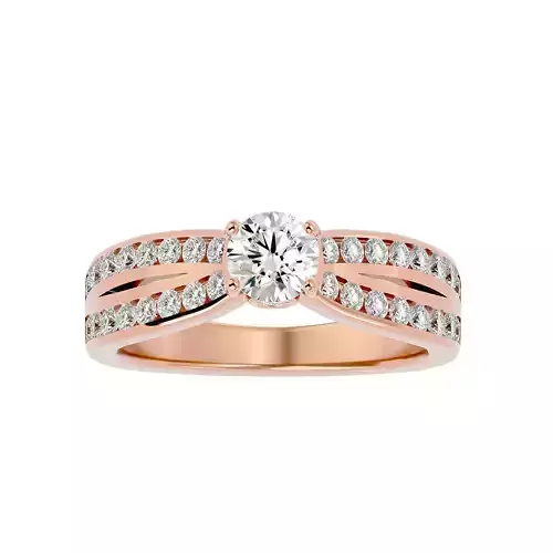 Solitaire wedding engagement ring with 360 view animation