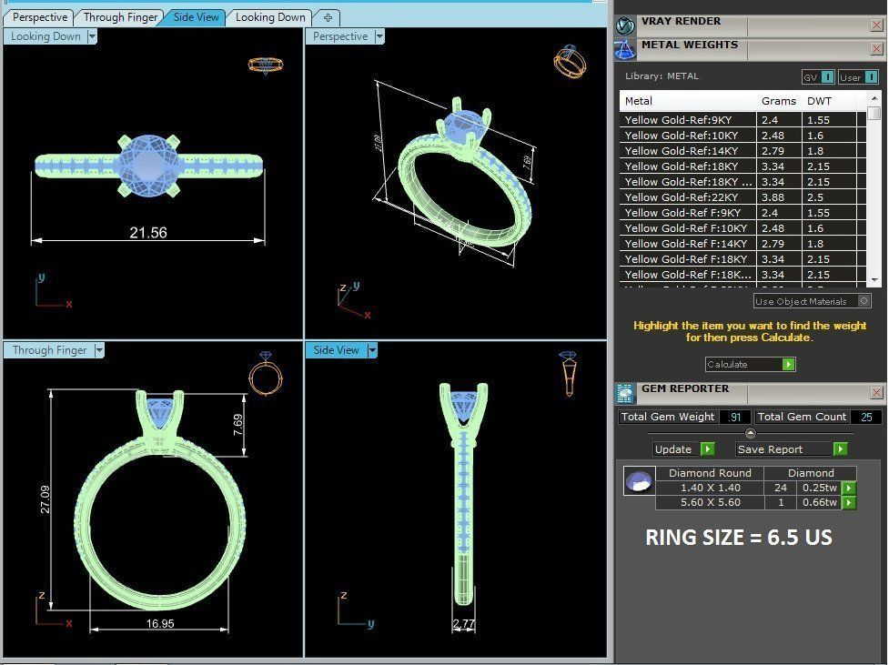 Solitaire wedding engagement ring with 360 view animation 3D print model_3
