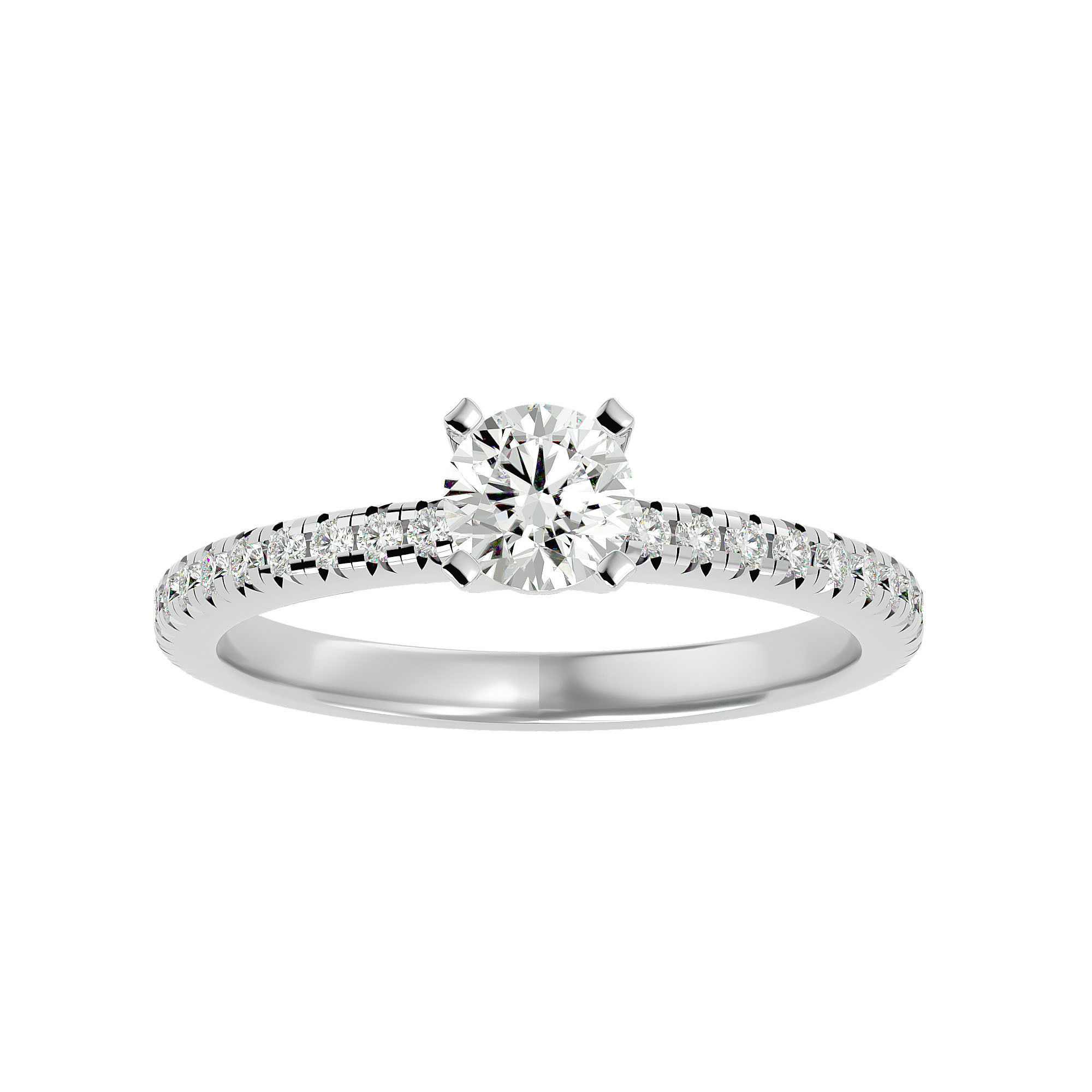 Solitaire wedding engagement ring with 360 view animation 3D print model_2
