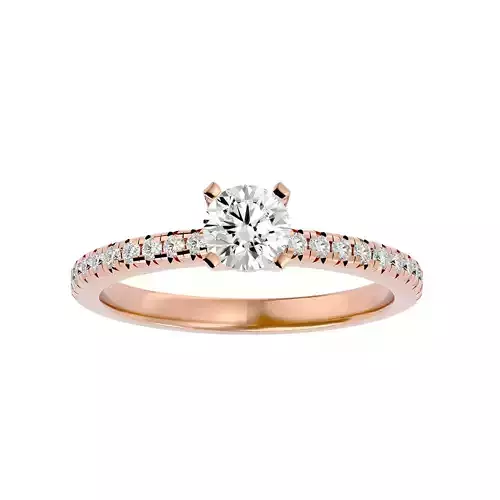 Solitaire wedding engagement ring with 360 view animation