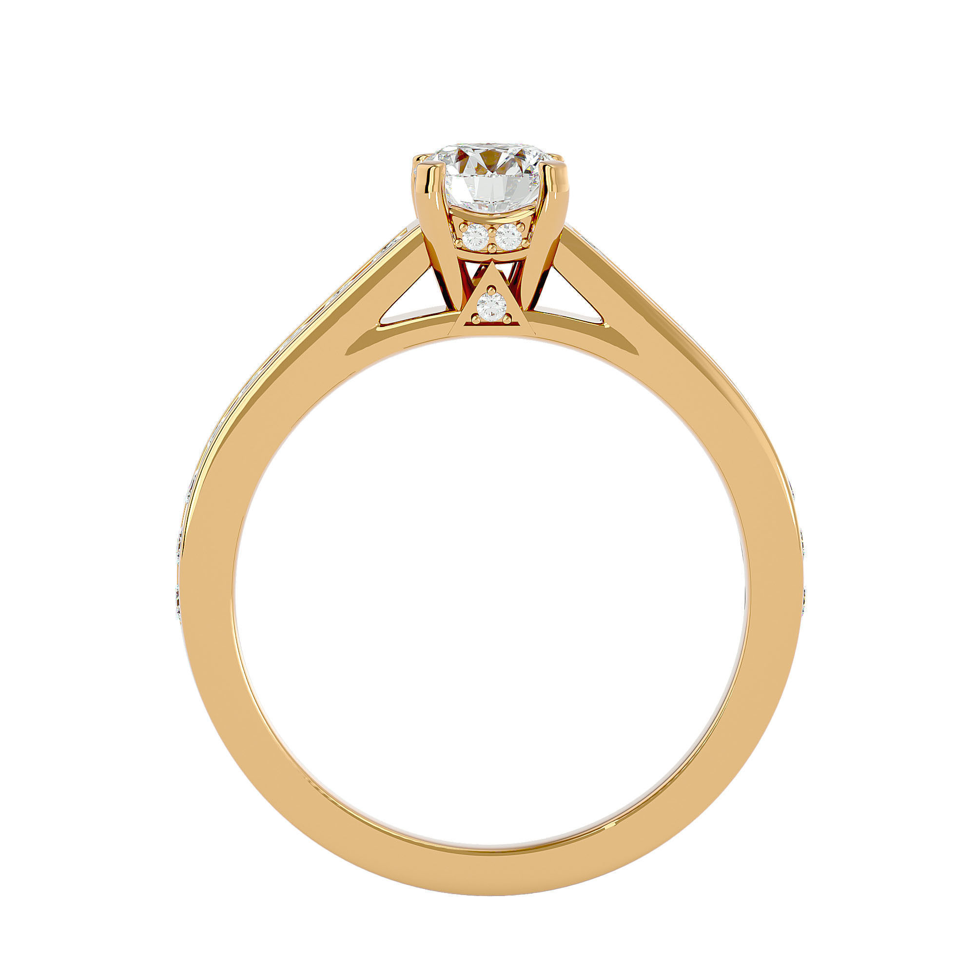 Solitaire wedding engagement ring with 360 view animation 3D print model_5