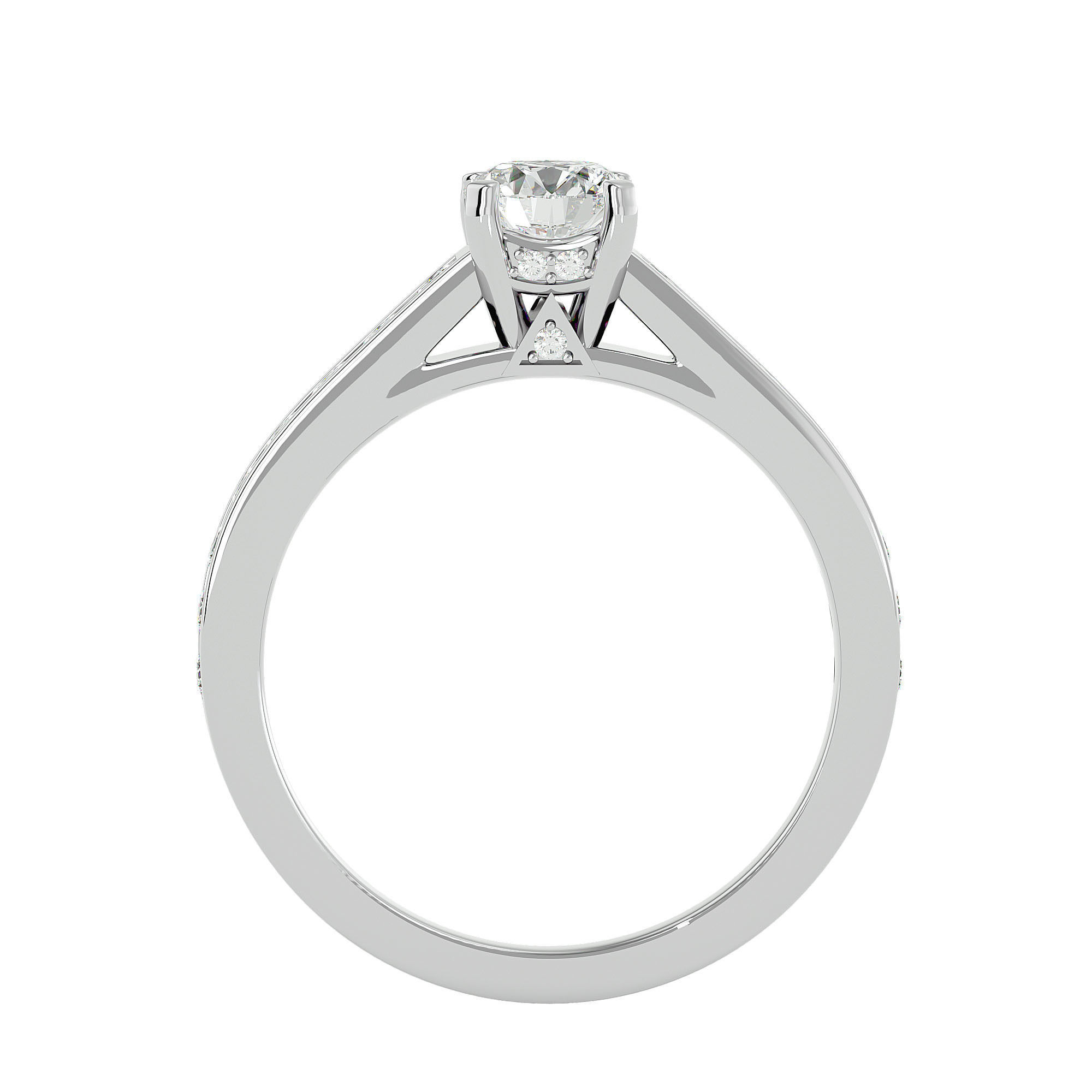 Solitaire wedding engagement ring with 360 view animation 3D print model_4