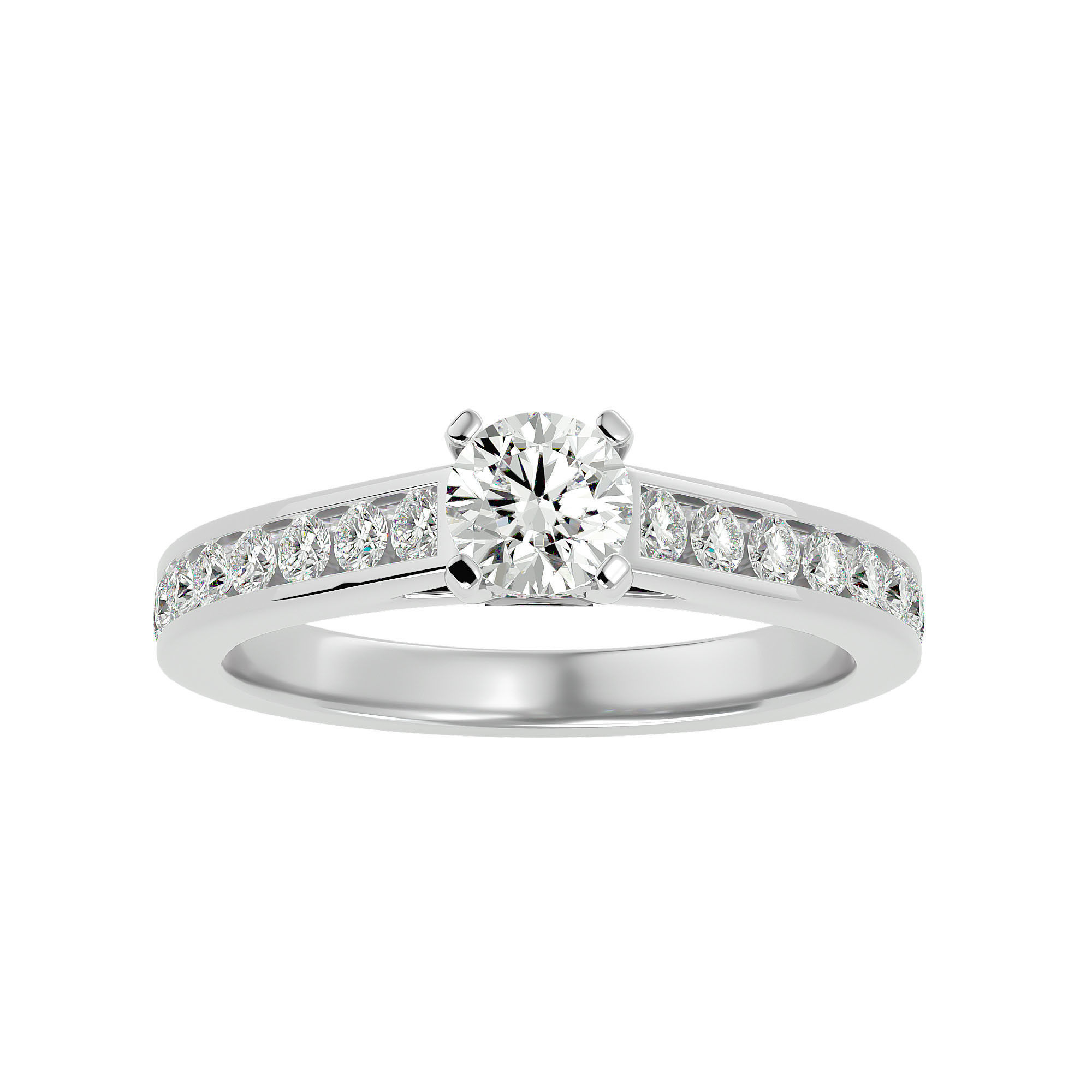 Solitaire wedding engagement ring with 360 view animation 3D print model_2