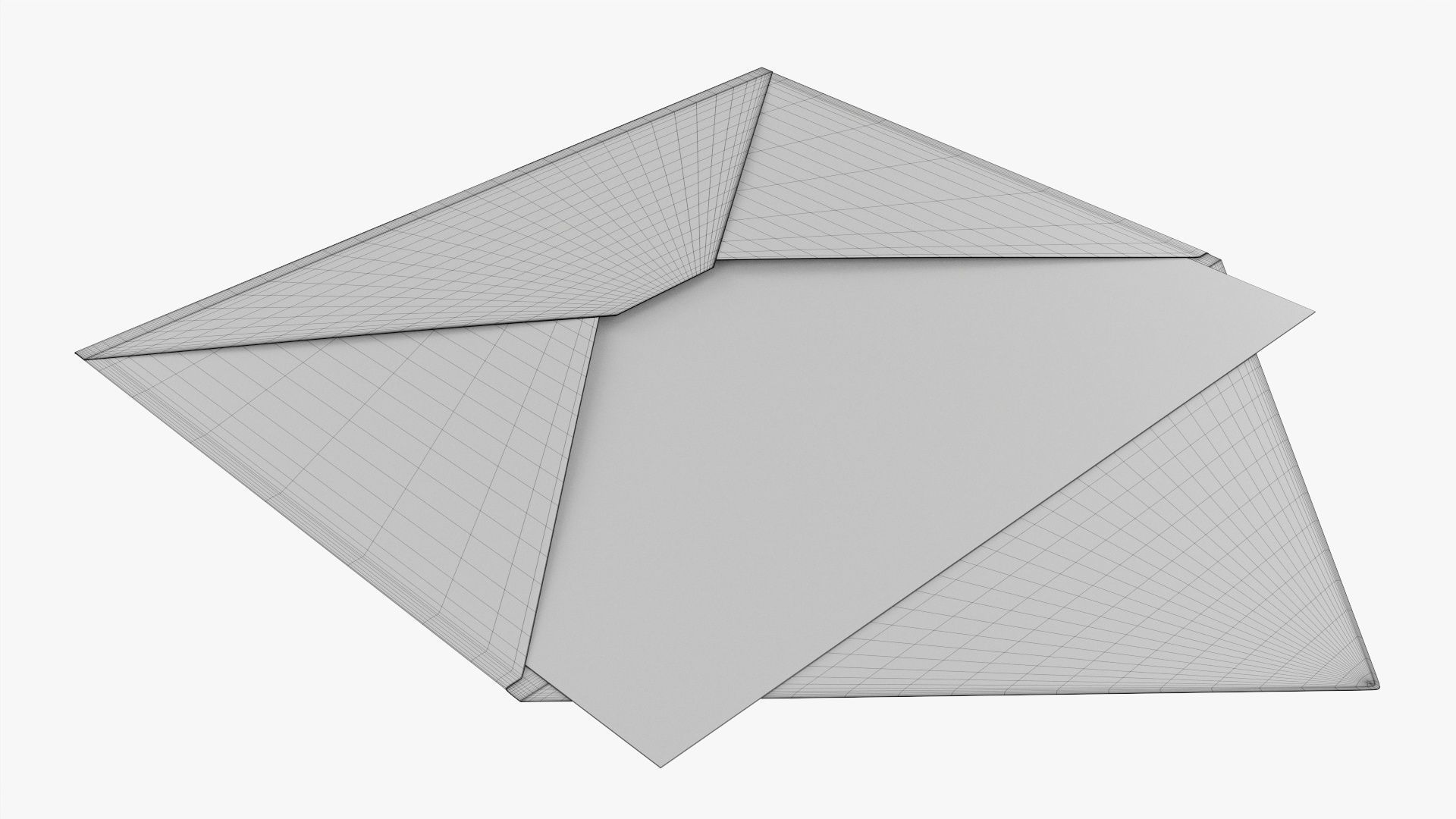 Envelope mockup 05 open pink white 3D model_5