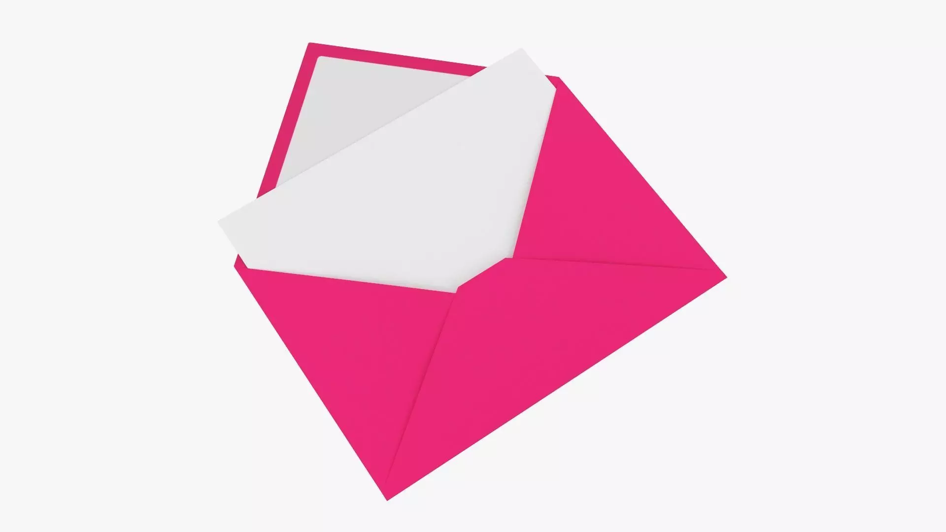 Envelope mockup 05 open pink white 3D model_0