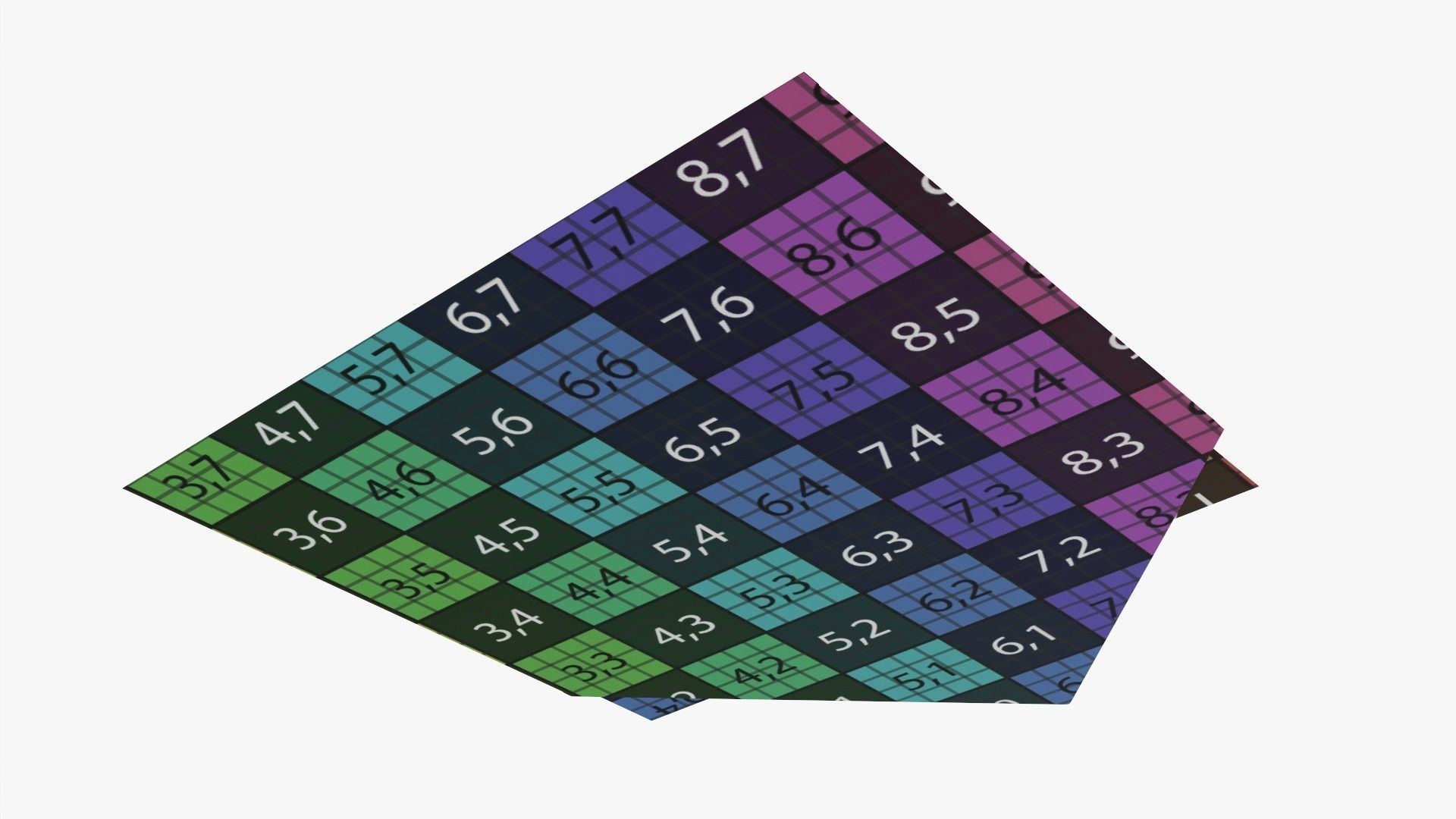 Envelope mockup 05 open pink white 3D model_8