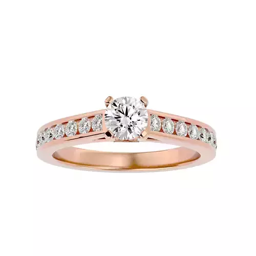 Solitaire wedding engagement ring with 360 view animation