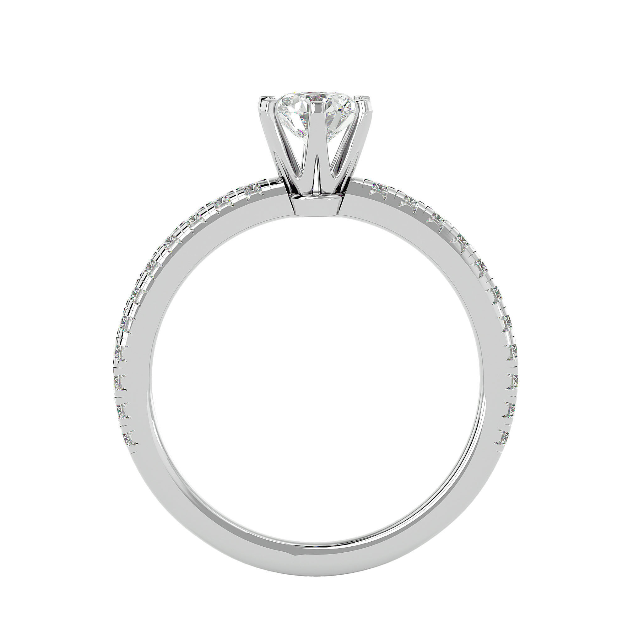 Solitaire wedding engagement ring with 360 view animation 3D print model_4