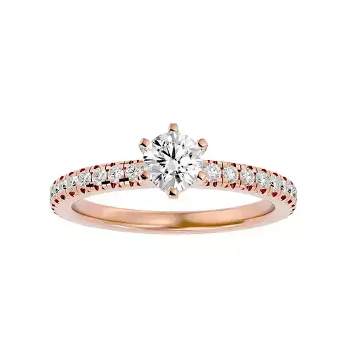 Solitaire wedding engagement ring with 360 view animation 3D print model