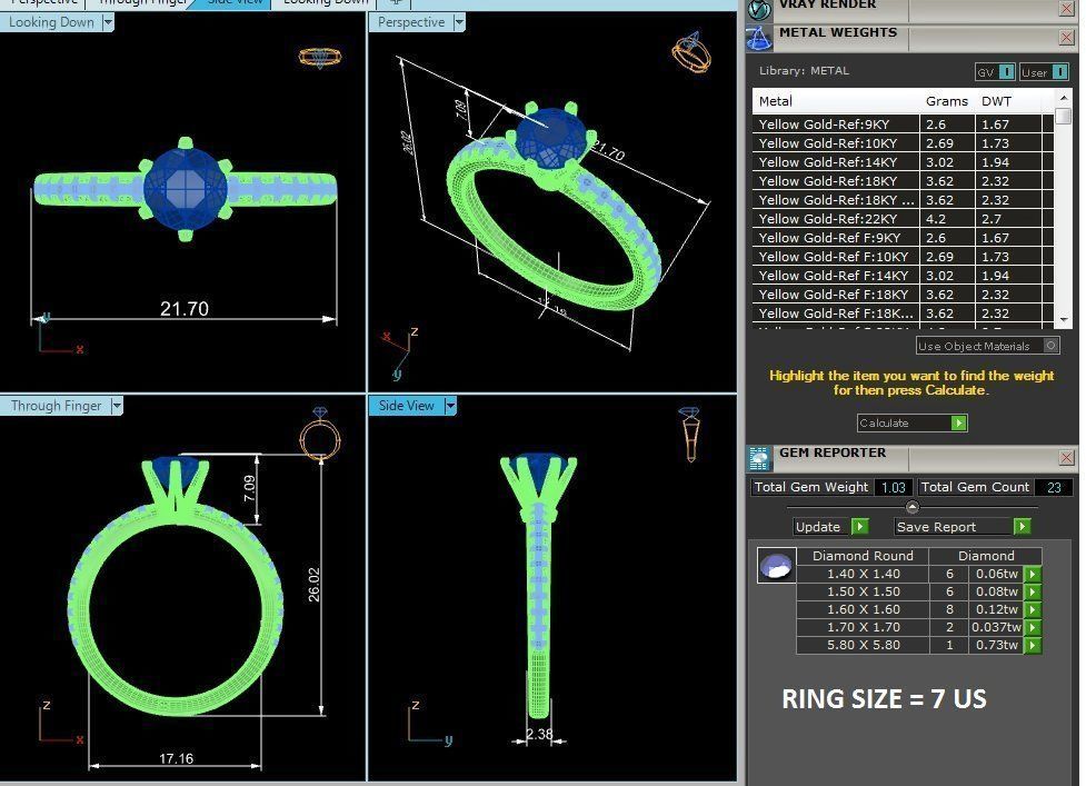 Solitaire wedding engagement ring with 360 view animation 3D print model_3