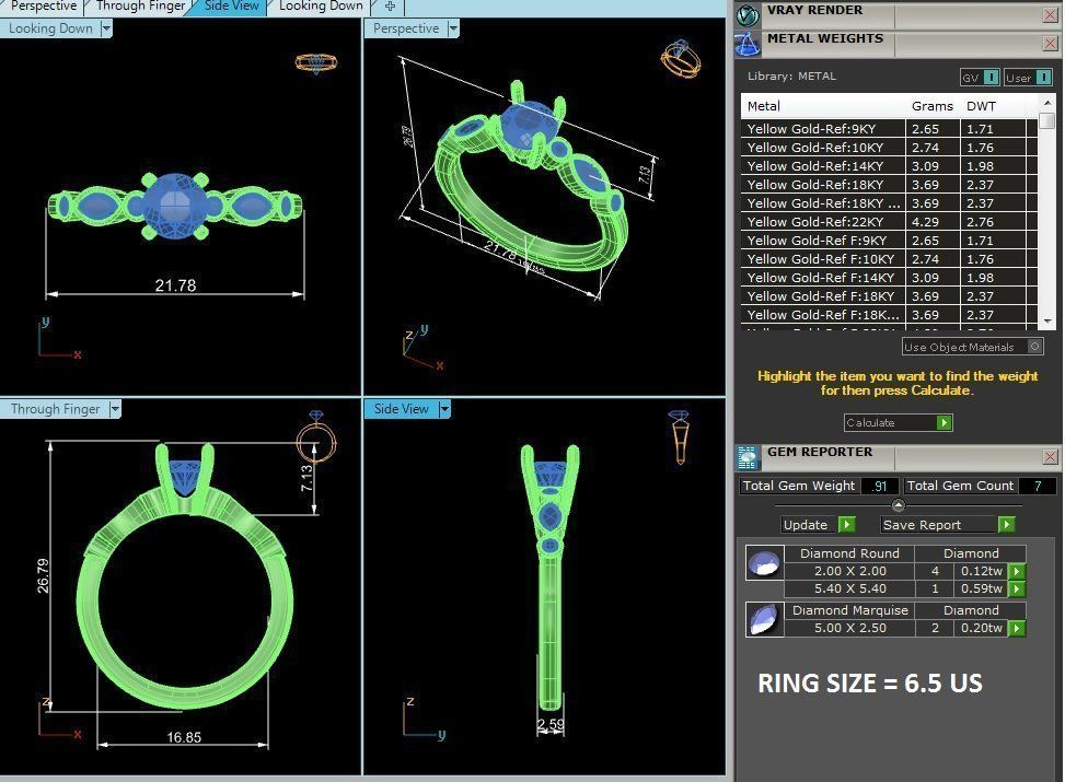 Solitaire wedding engagement ring with 360 view animation 3D print model_3