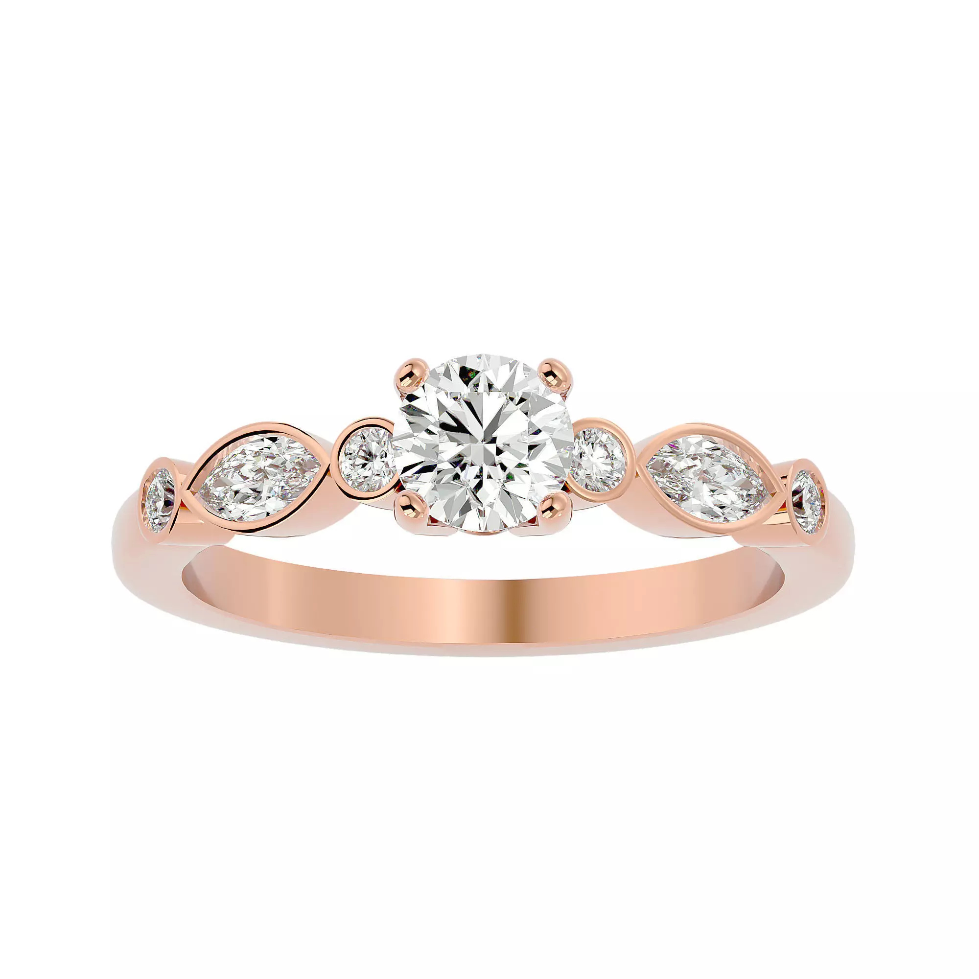 Solitaire wedding engagement ring with 360 view animation 3D print model_0