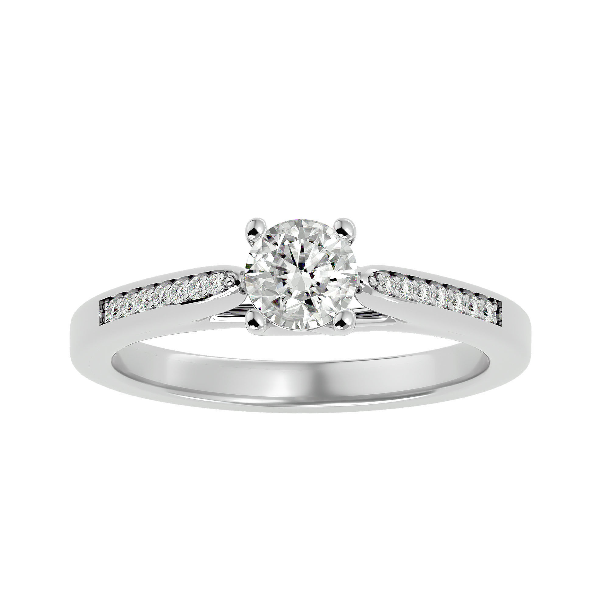 Solitaire wedding engagement ring with 360 view animation 3D print model_2