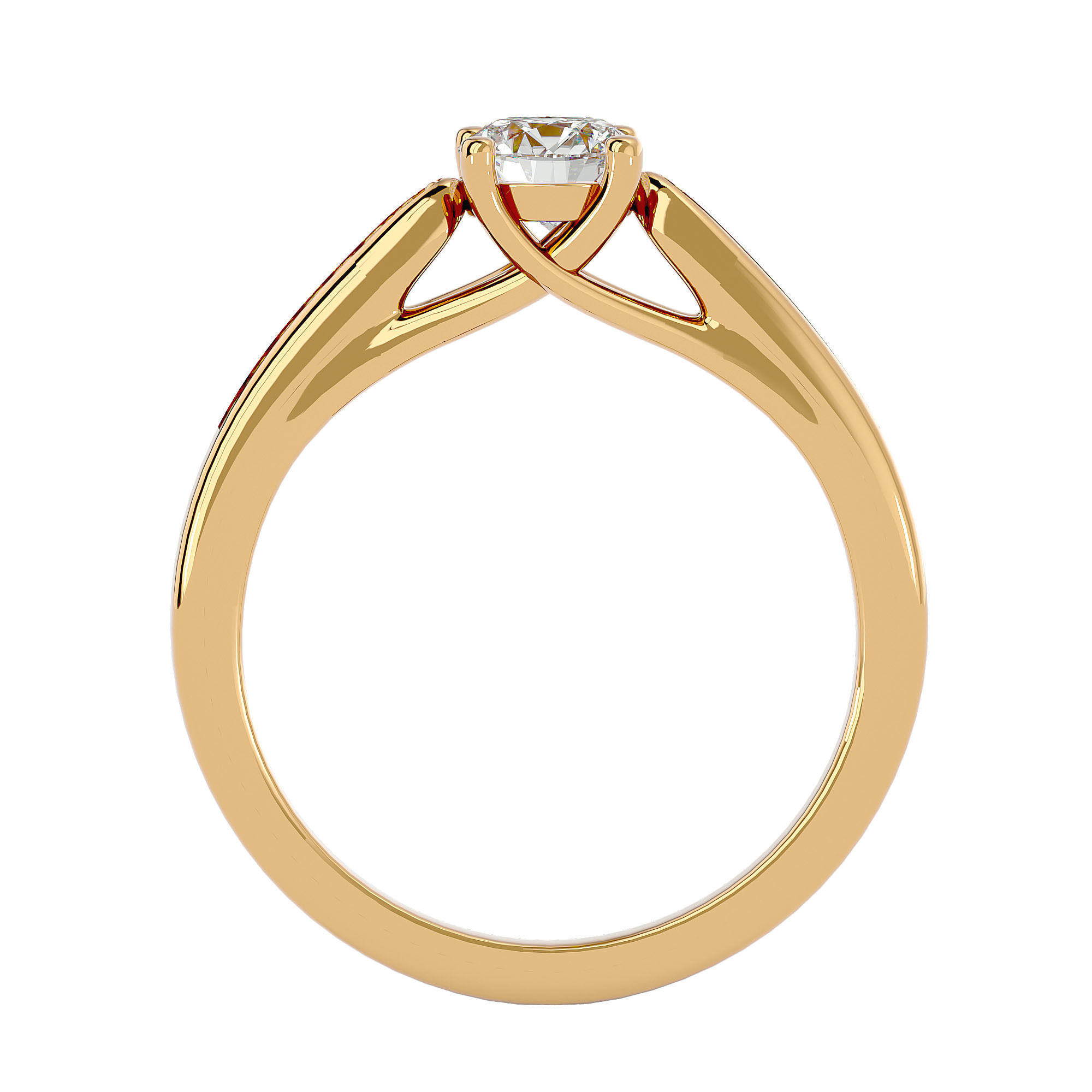 Solitaire wedding engagement ring with 360 view animation 3D print model_5