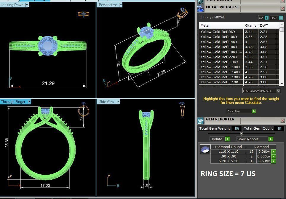 Solitaire wedding engagement ring with 360 view animation 3D print model_3