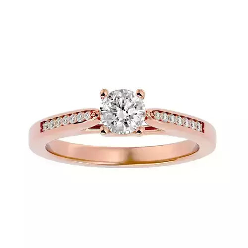 Solitaire wedding engagement ring with 360 view animation