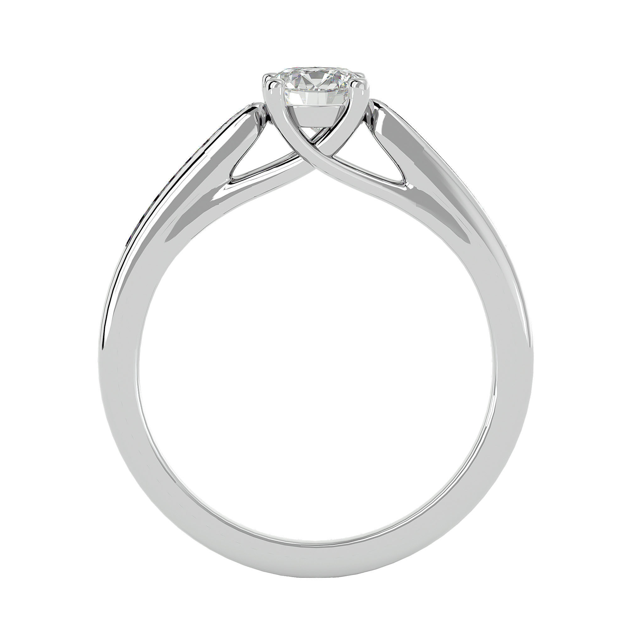 Solitaire wedding engagement ring with 360 view animation 3D print model_4