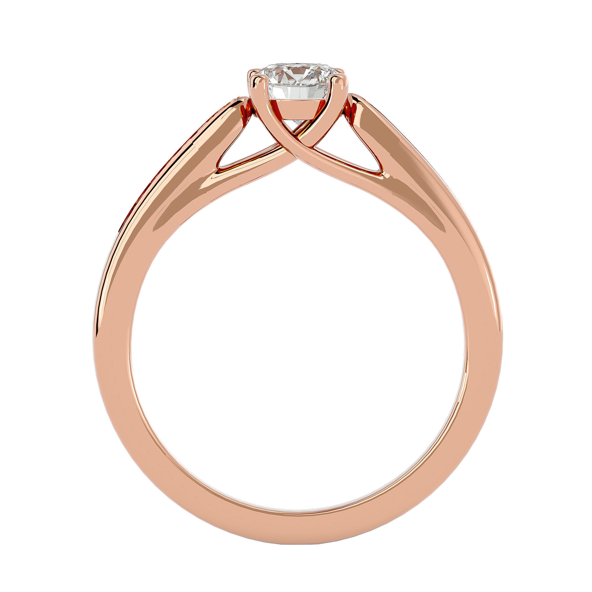 Solitaire wedding engagement ring with 360 view animation 3D print model_6