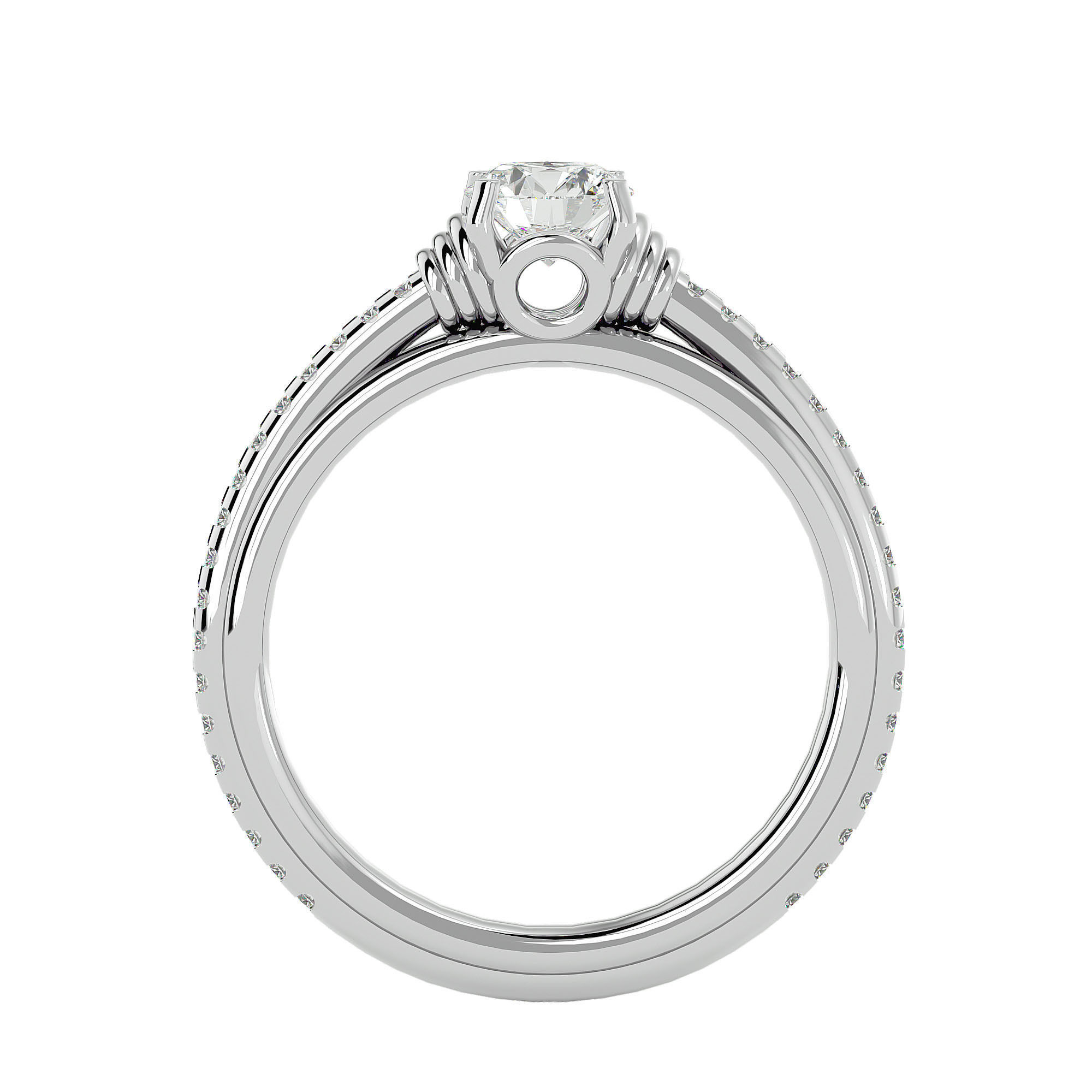 Solitaire wedding engagement ring with 360 view animation 3D print model_4