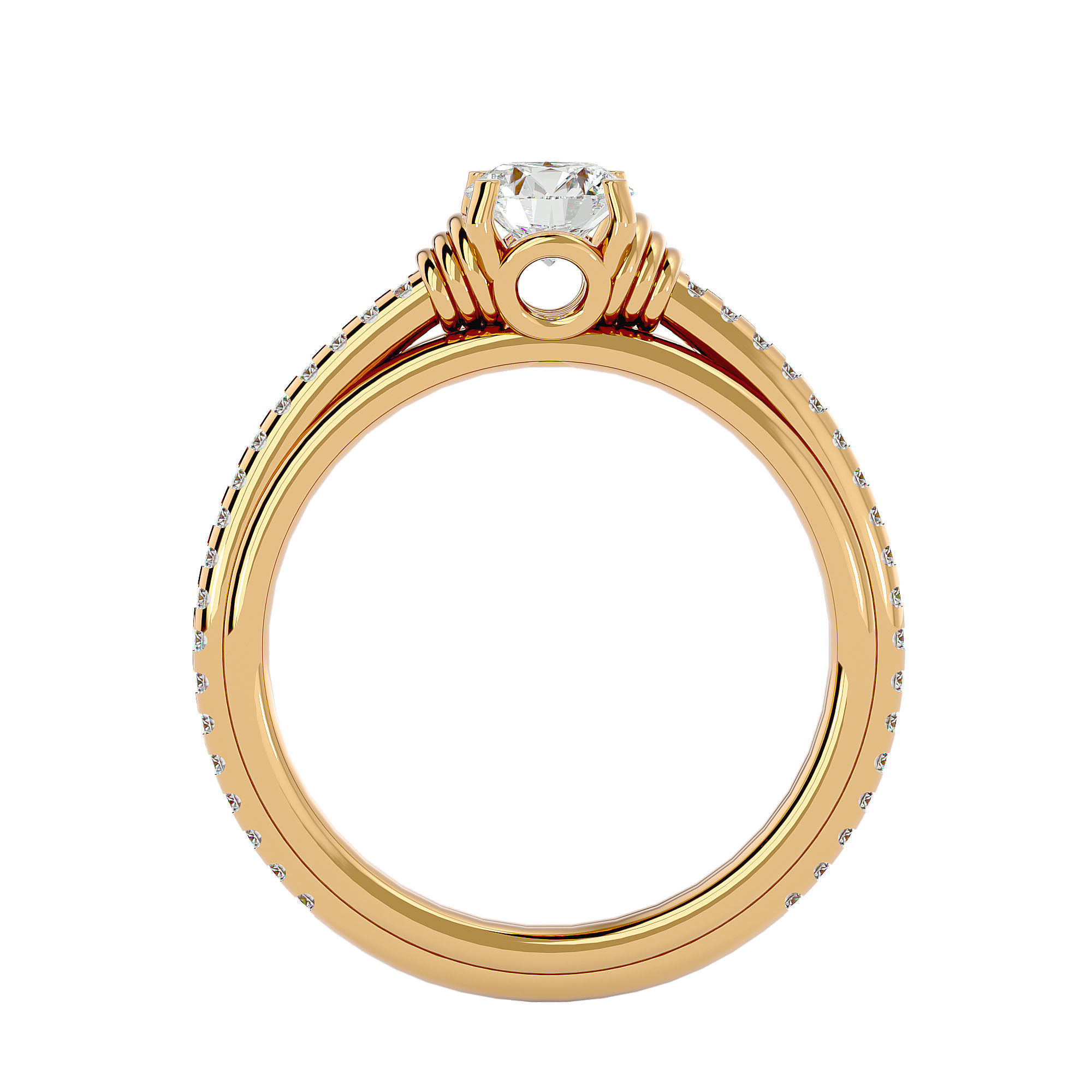 Solitaire wedding engagement ring with 360 view animation 3D print model_5