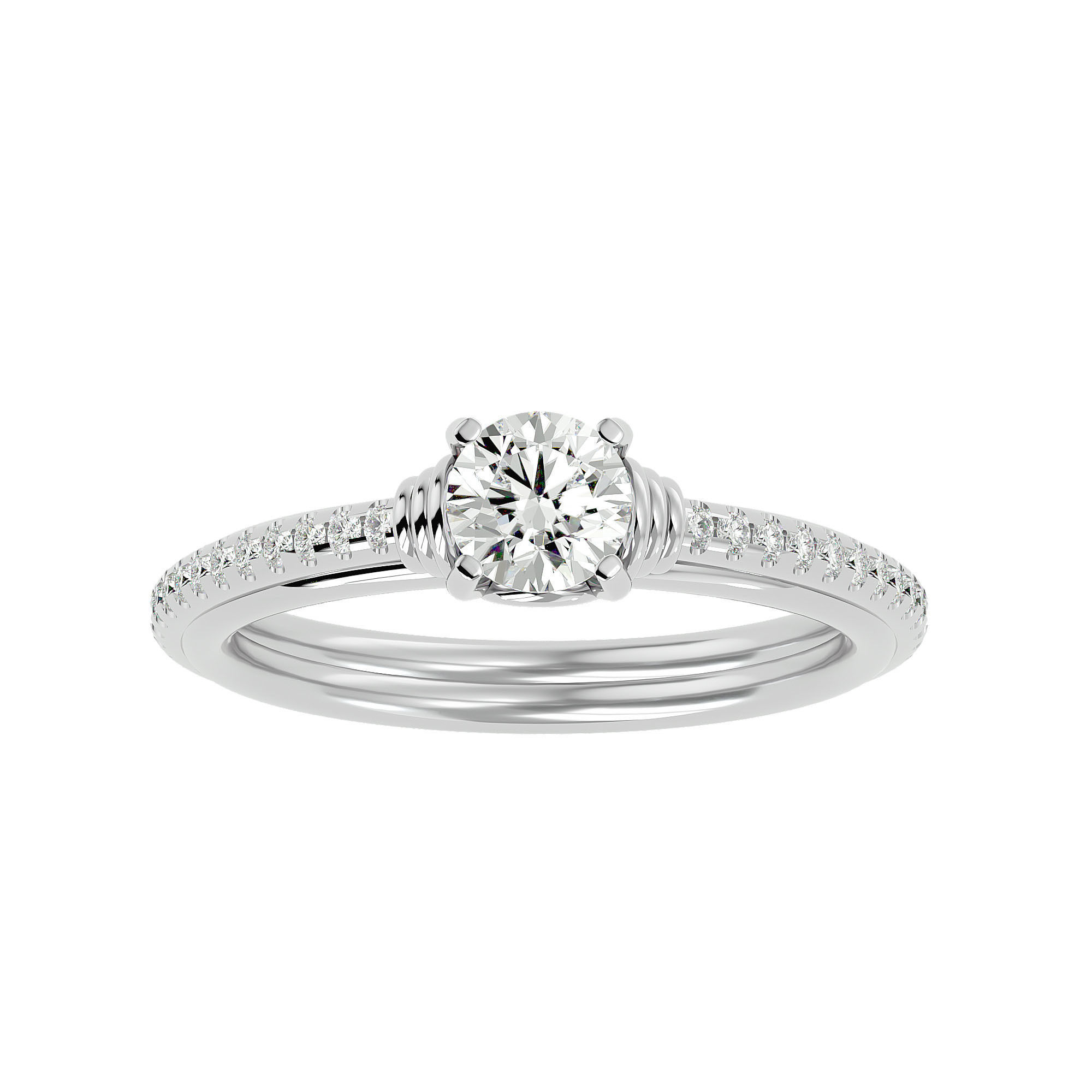 Solitaire wedding engagement ring with 360 view animation 3D print model_2