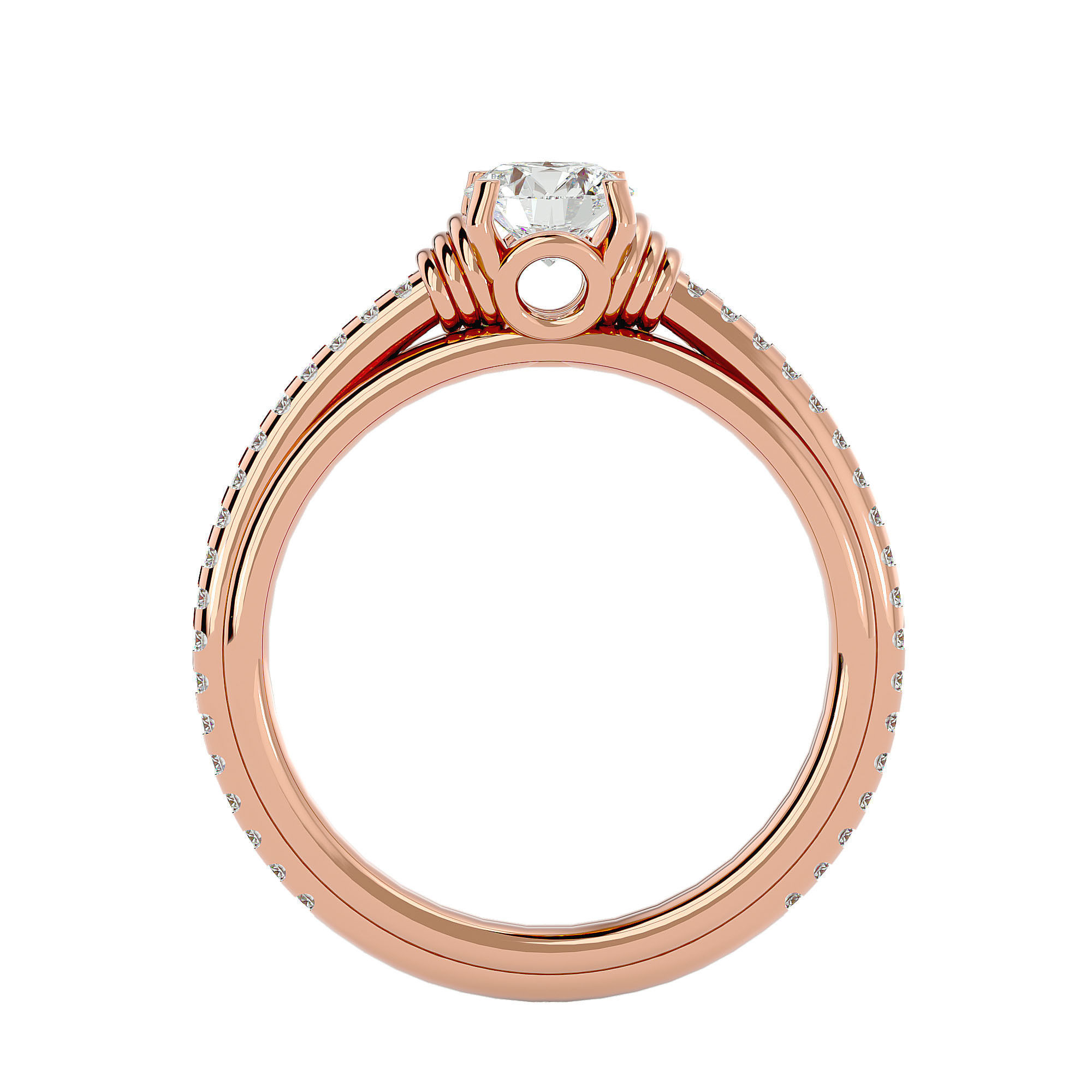 Solitaire wedding engagement ring with 360 view animation 3D print model_6