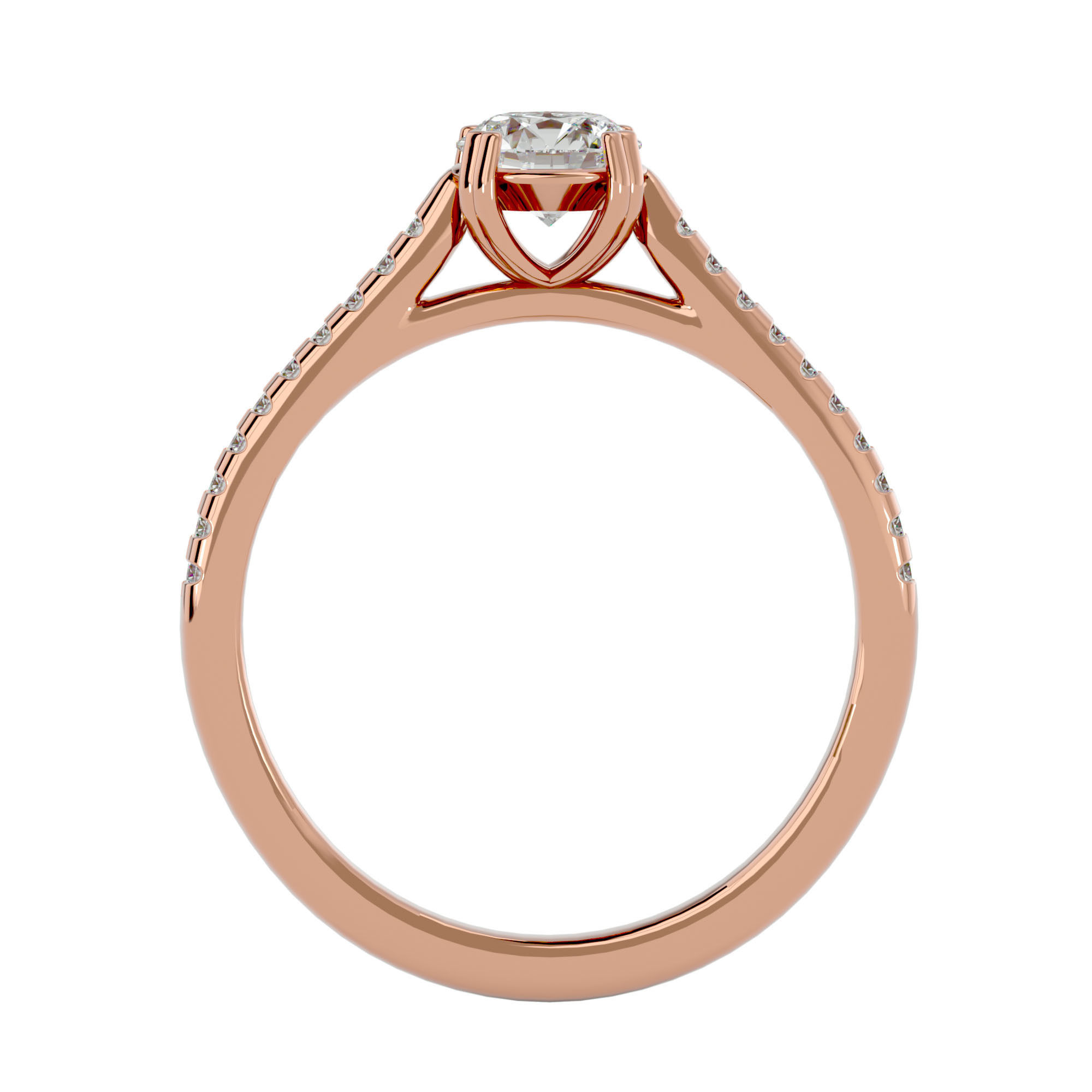 Solitaire wedding engagement ring with 360 view animation 3D print model_6