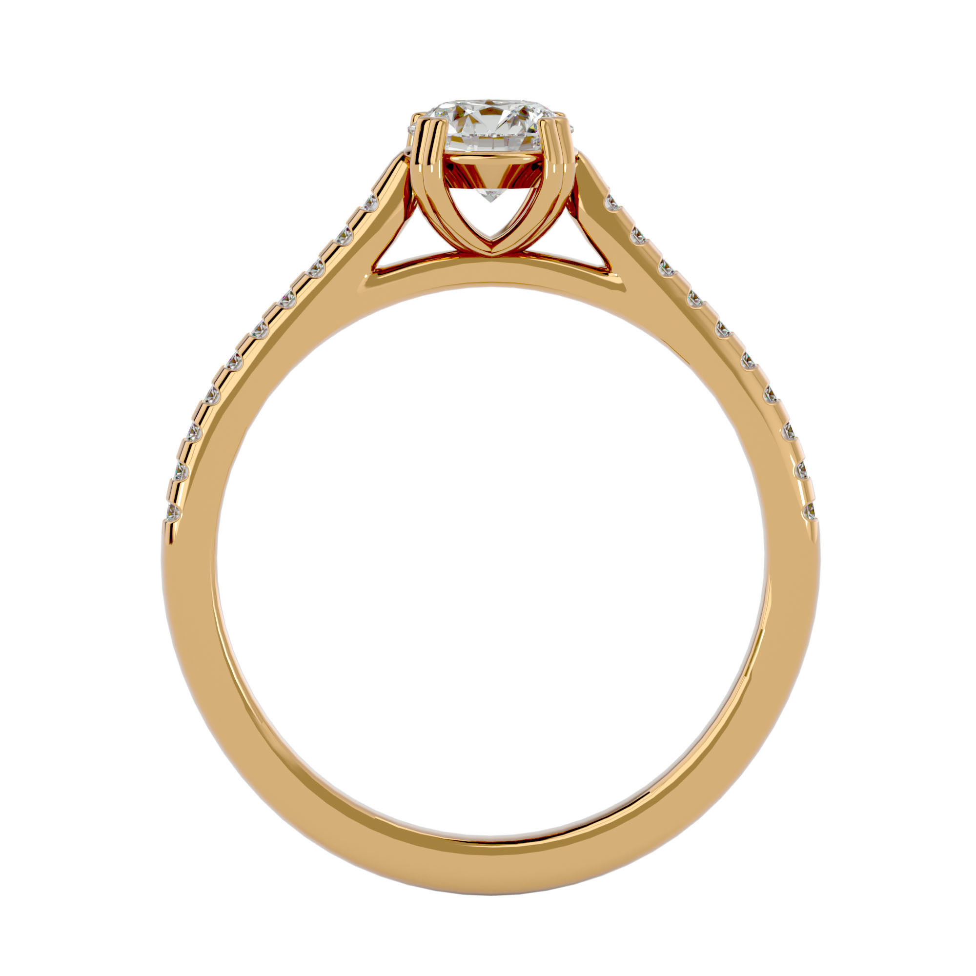 Solitaire wedding engagement ring with 360 view animation 3D print model_5