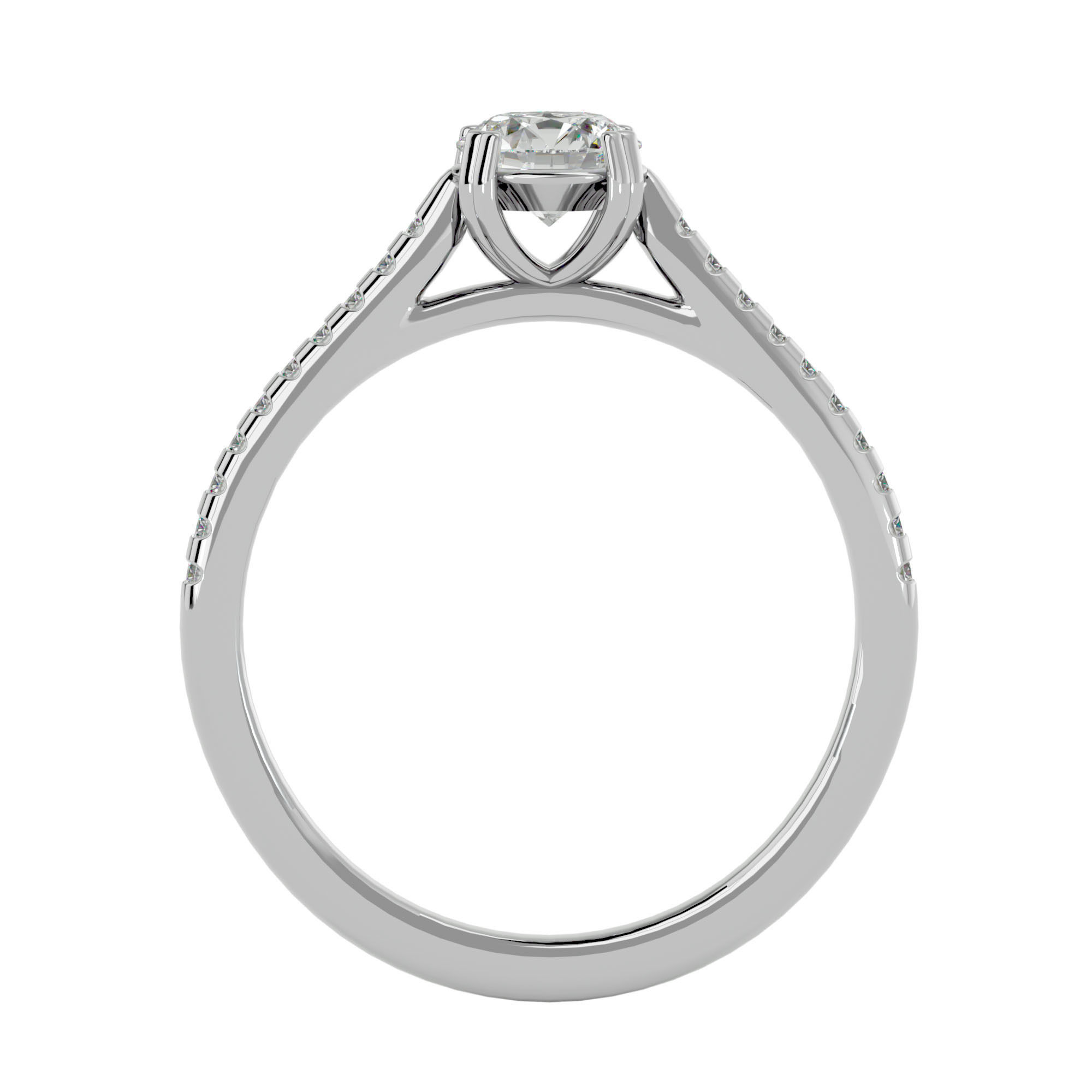 Solitaire wedding engagement ring with 360 view animation 3D print model_4