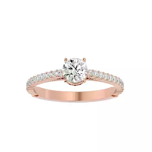 Solitaire wedding engagement ring with 360 view animation