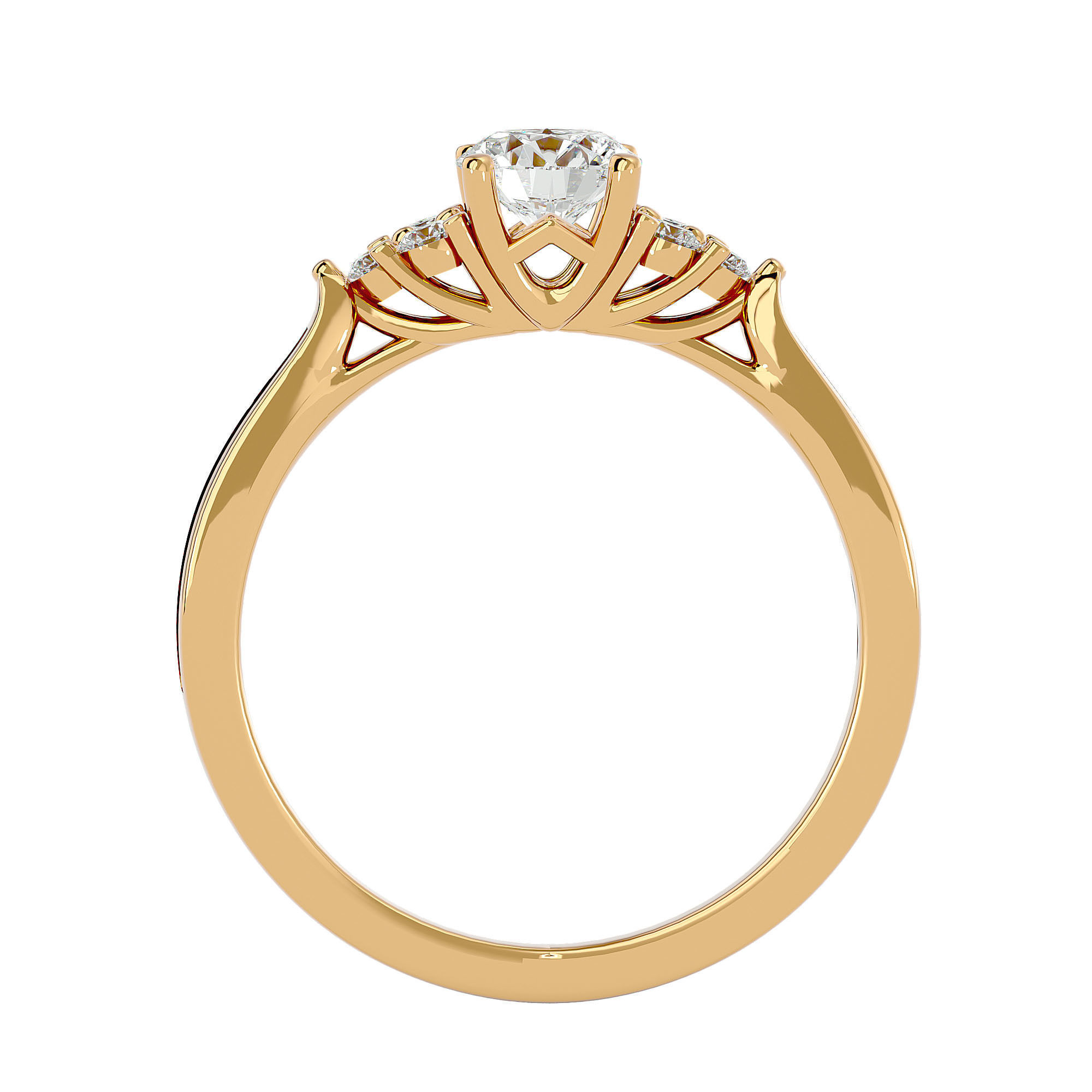 Solitaire wedding engagement ring with 360 view animation 3D print model_5