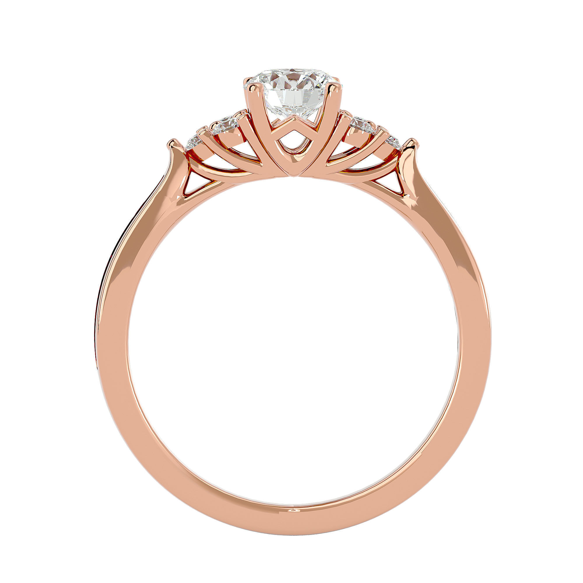 Solitaire wedding engagement ring with 360 view animation 3D print model_6