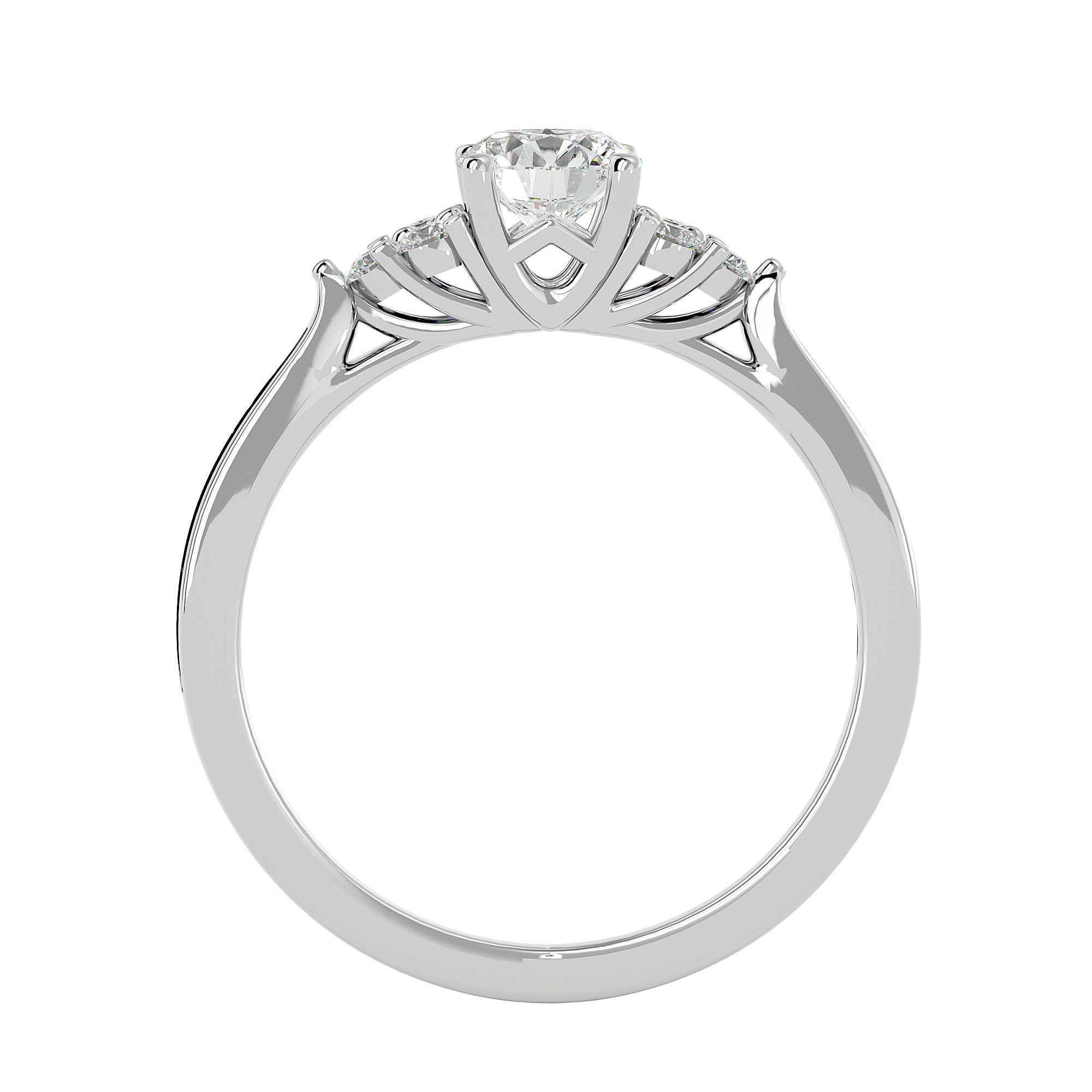 Solitaire wedding engagement ring with 360 view animation 3D print model_4