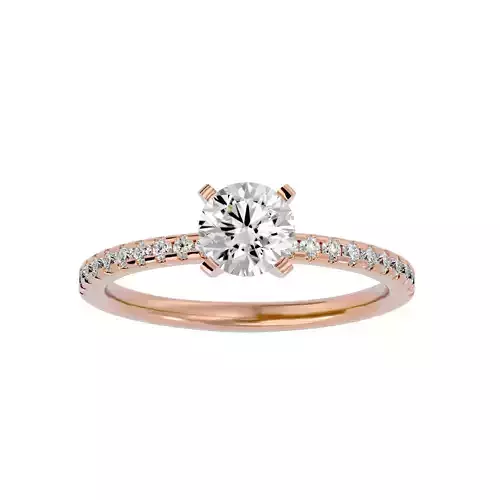 Solitaire wedding engagement ring with 360 view animation