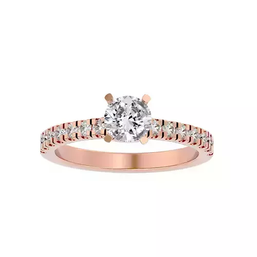 Solitaire wedding engagement ring with 360 view animation