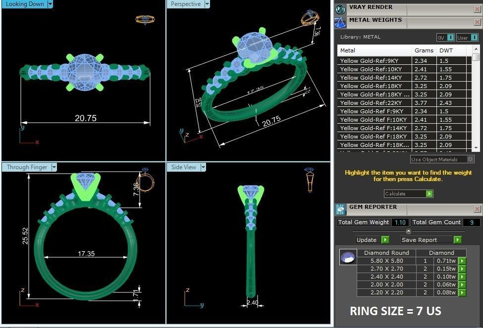 Solitaire wedding engagement ring with 360 view animation 3D print model_3