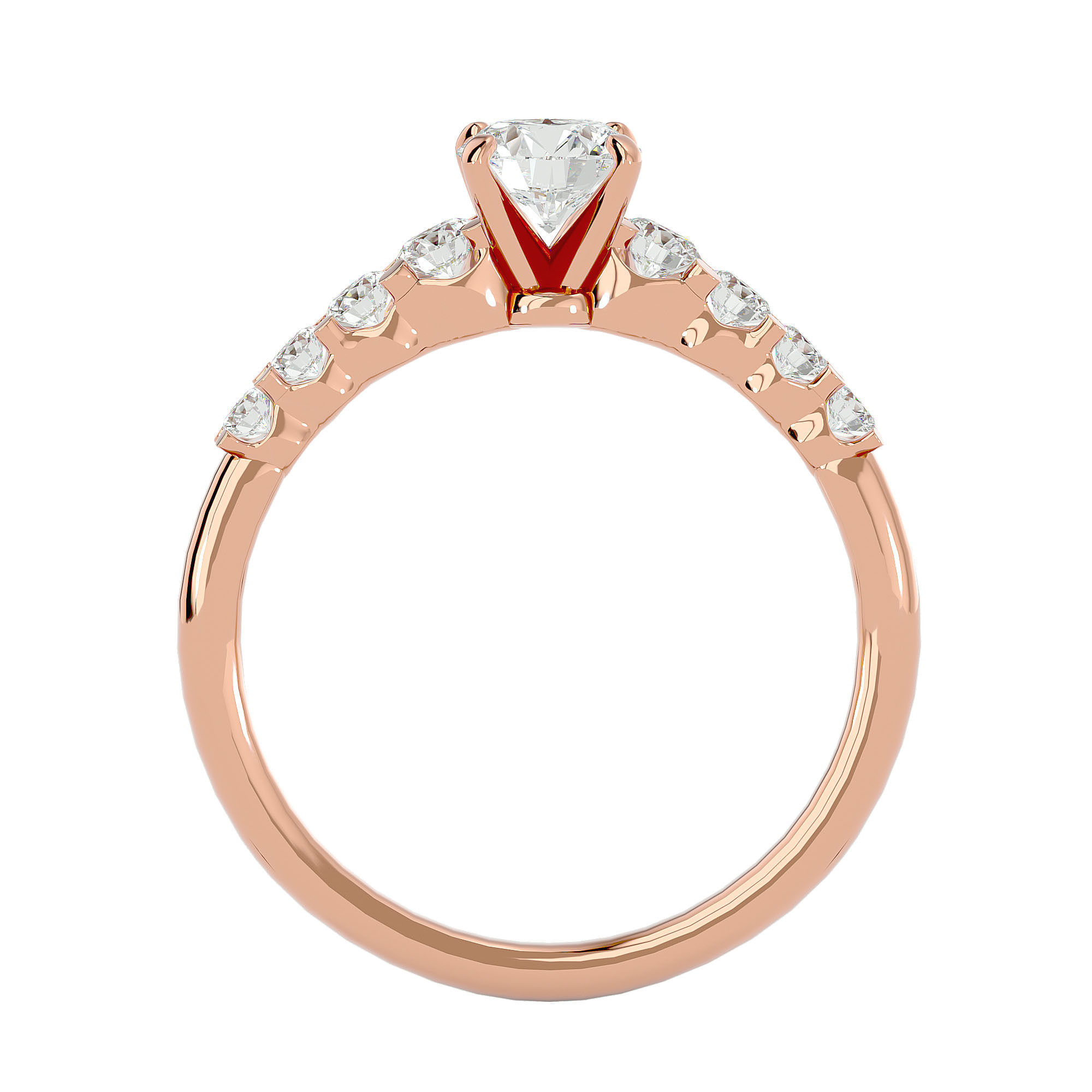 Solitaire wedding engagement ring with 360 view animation 3D print model_6