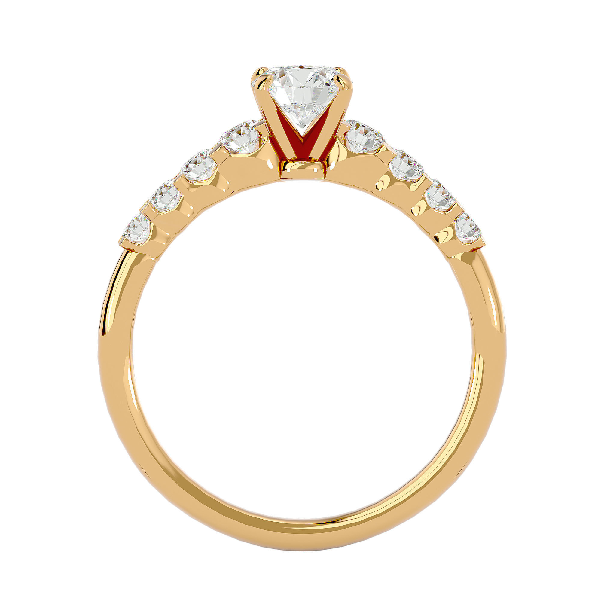 Solitaire wedding engagement ring with 360 view animation 3D print model_5