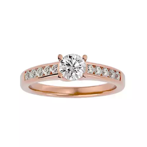 Solitaire wedding engagement ring with 360 view animation