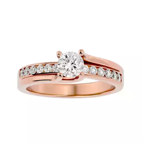 Solitaire wedding engagement ring with 360 view animation