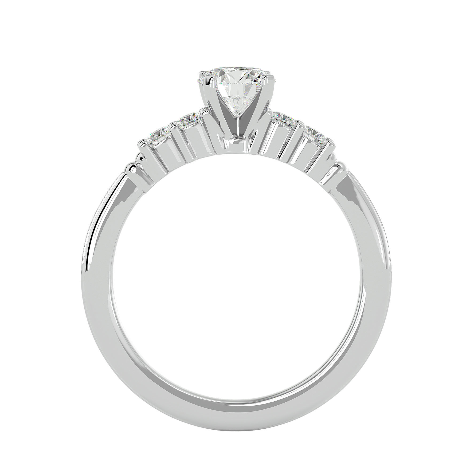 Solitaire wedding engagement ring with 360 view animation 3D print model_4