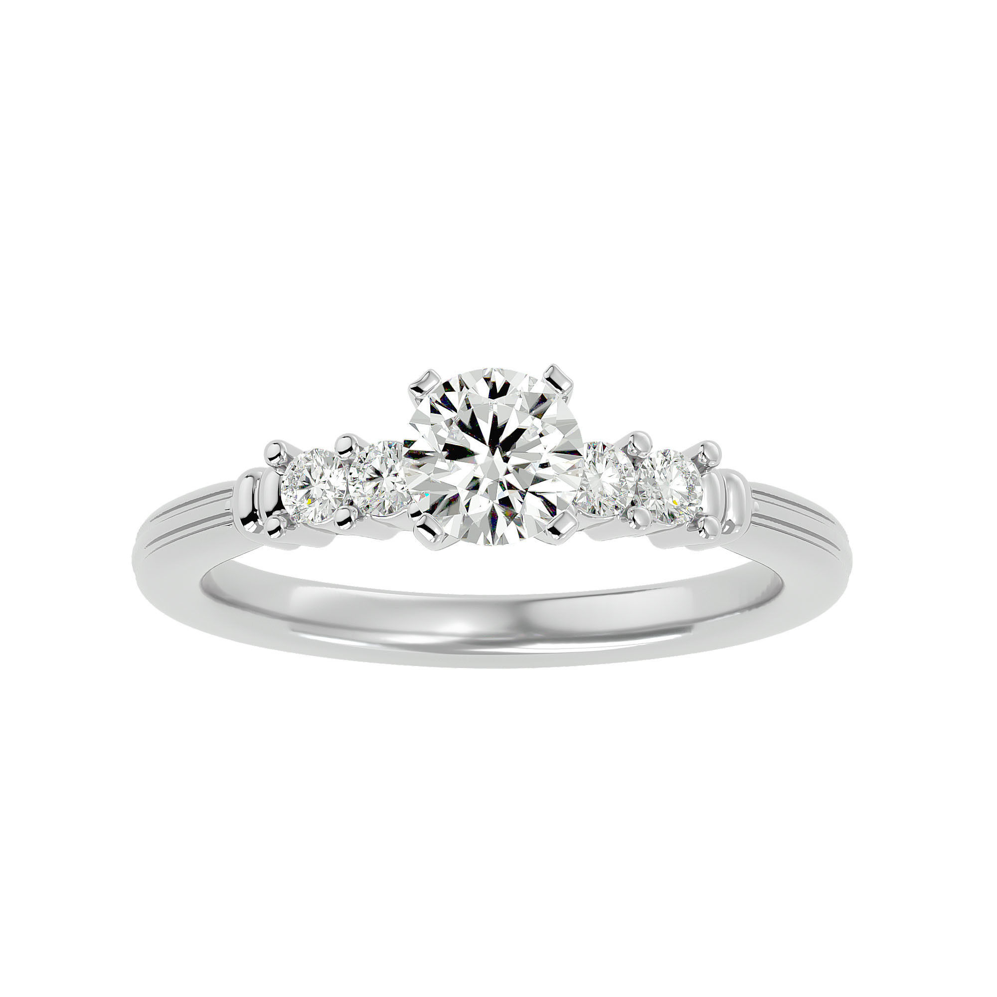 Solitaire wedding engagement ring with 360 view animation 3D print model_2