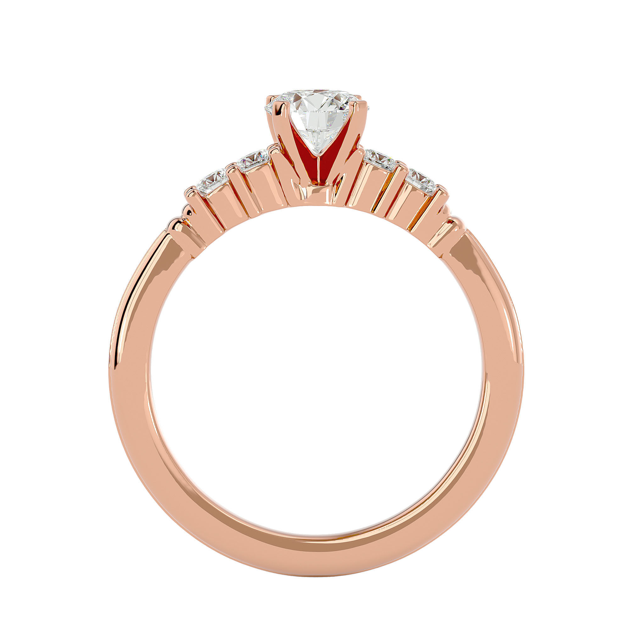 Solitaire wedding engagement ring with 360 view animation 3D print model_6