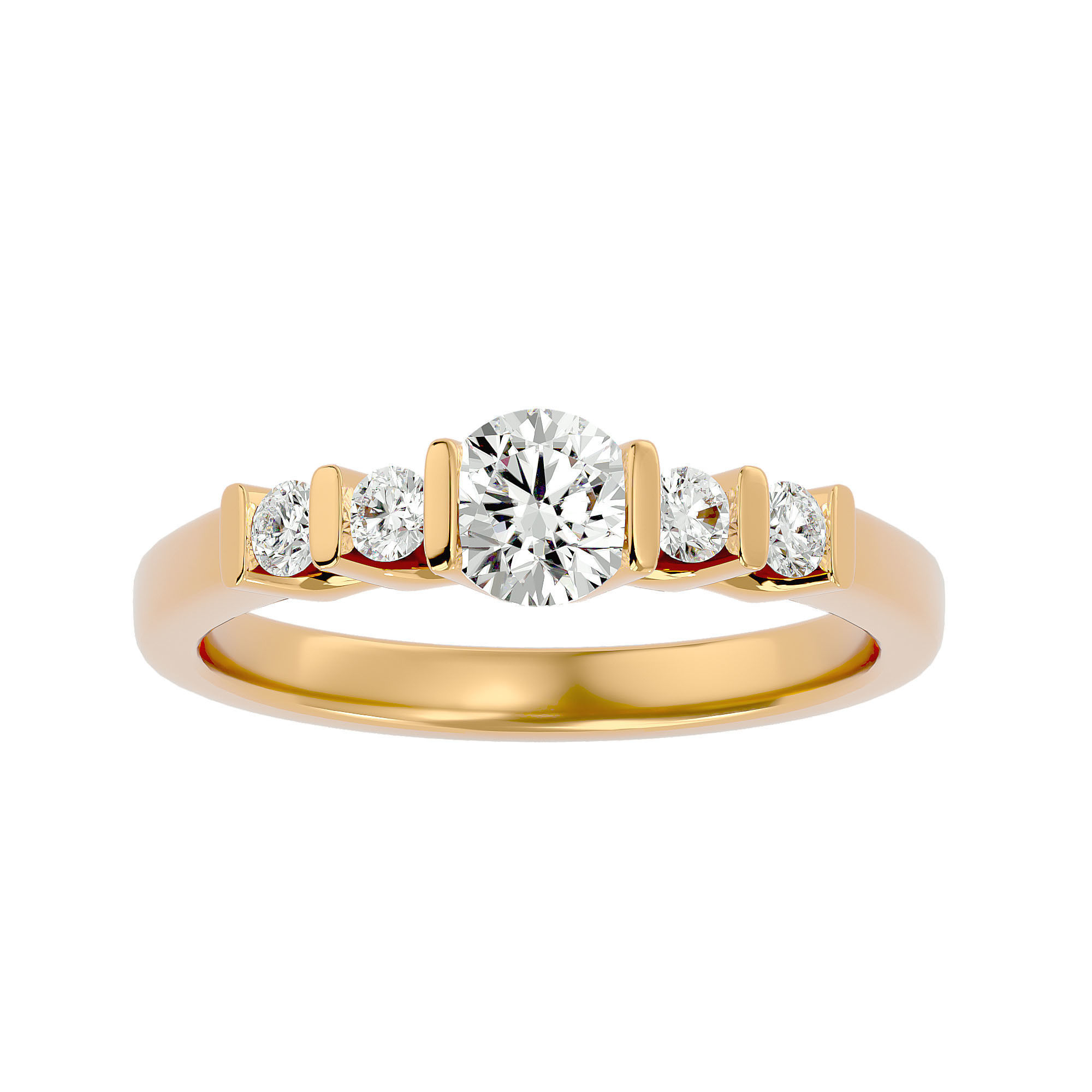 Solitaire wedding engagement ring with 360 view animation 3D print model_1