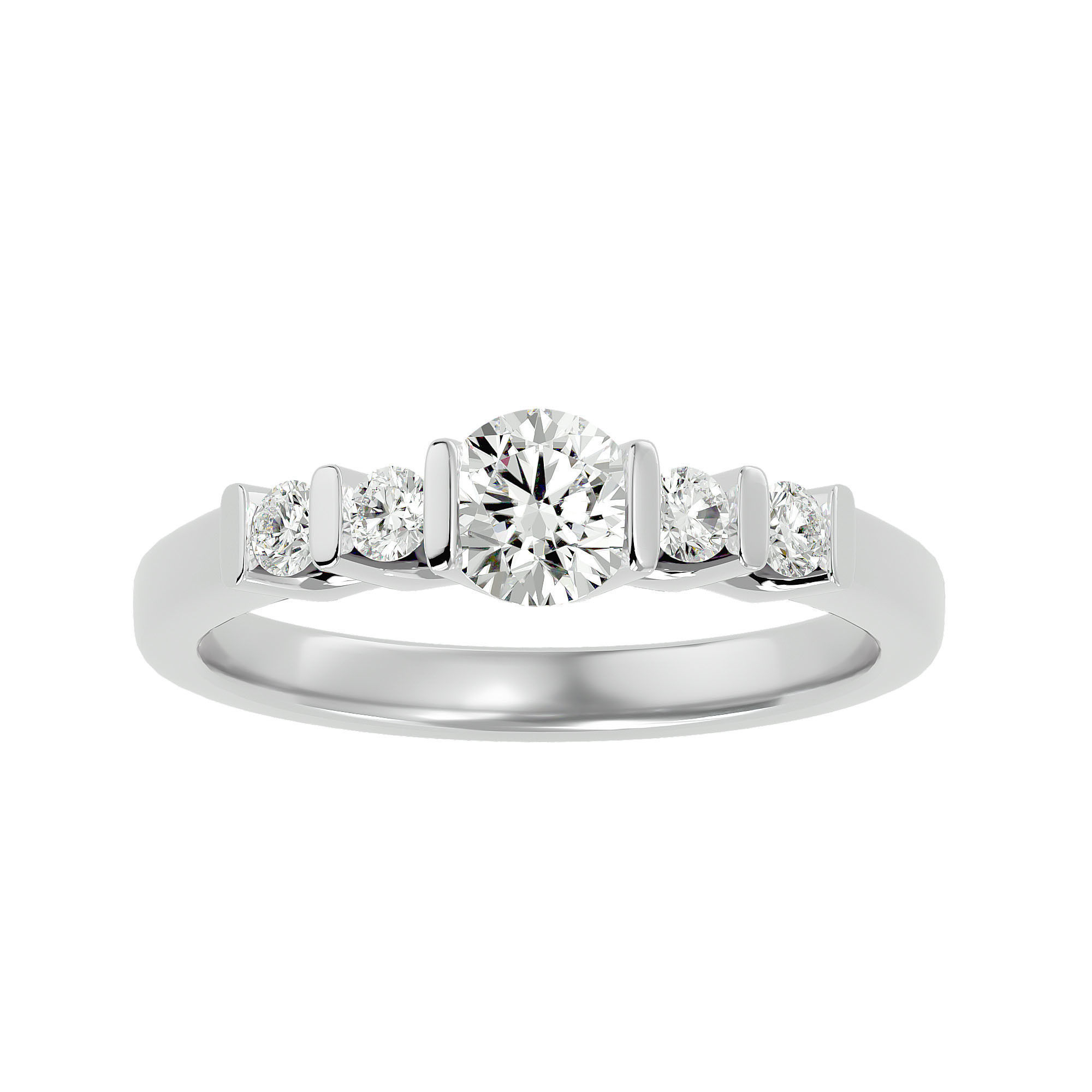 Solitaire wedding engagement ring with 360 view animation 3D print model_2