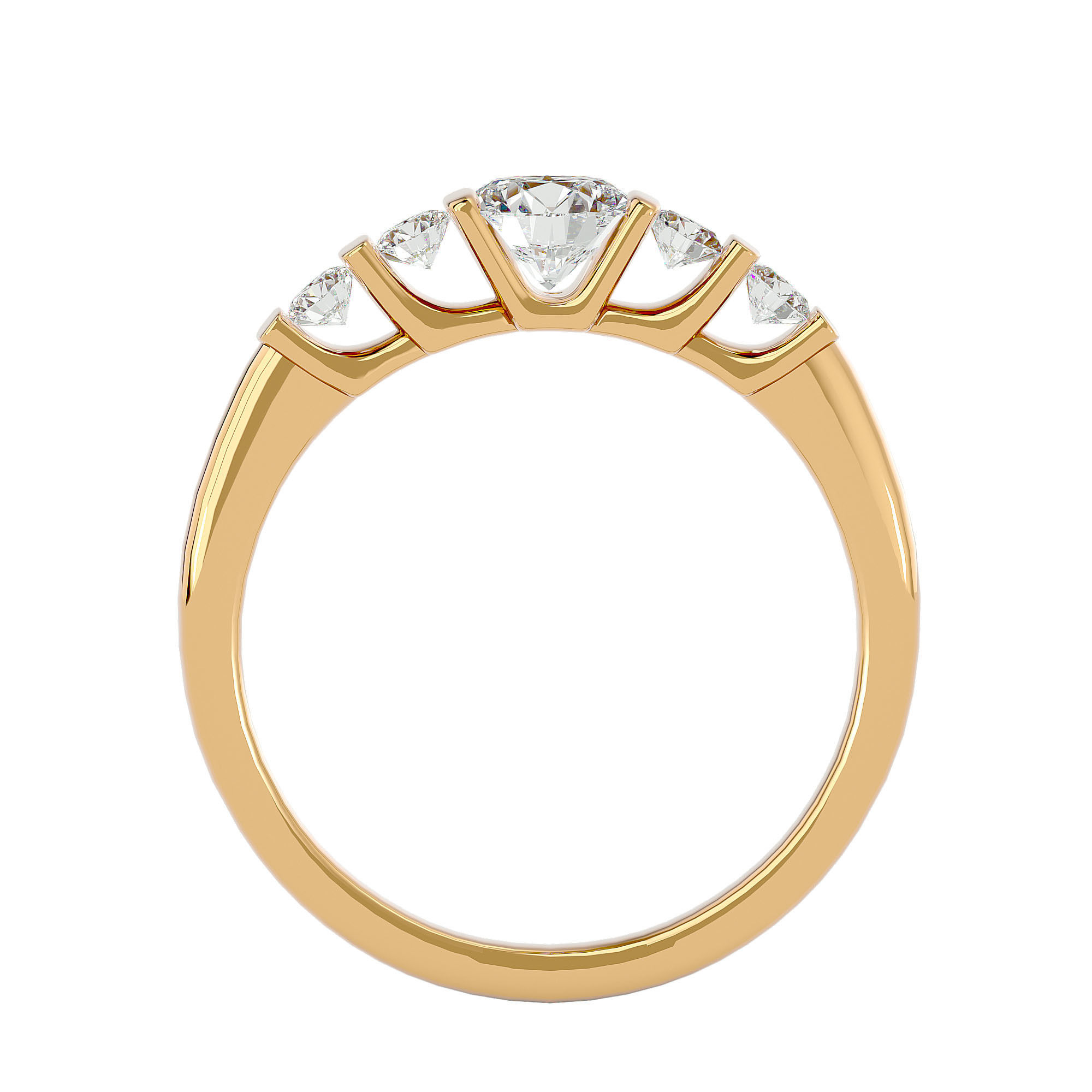 Solitaire wedding engagement ring with 360 view animation 3D print model_5