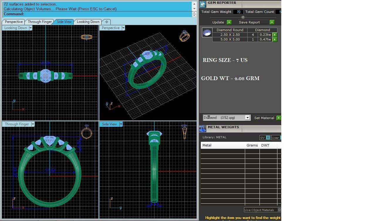 Solitaire wedding engagement ring with 360 view animation 3D print model_3